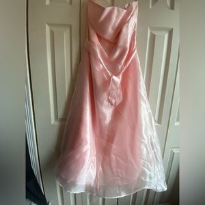 Junior Size 13/14 Scene strapless pink gown. 3/4 length with tulle hem.